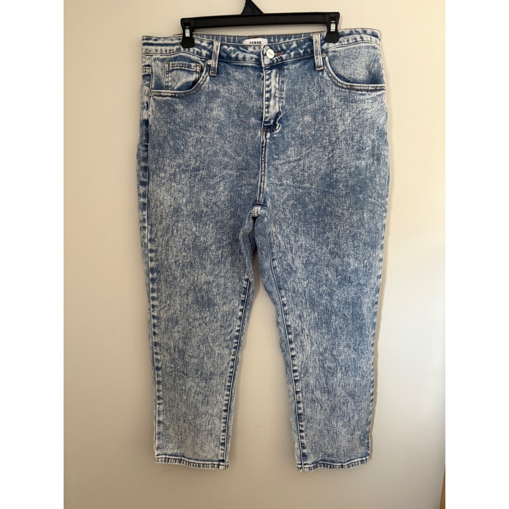 CEROS Women's Size 14 Acid Wash Denim Dad Jean High Rise 90's Y2K Straight Leg